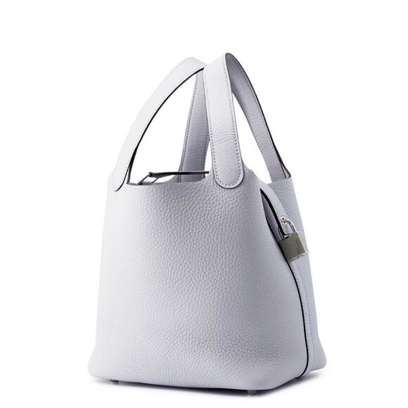 HERMES Picotin Lock Size PM Taurillon Clemence Blue Gacier - Picture 2 of 7